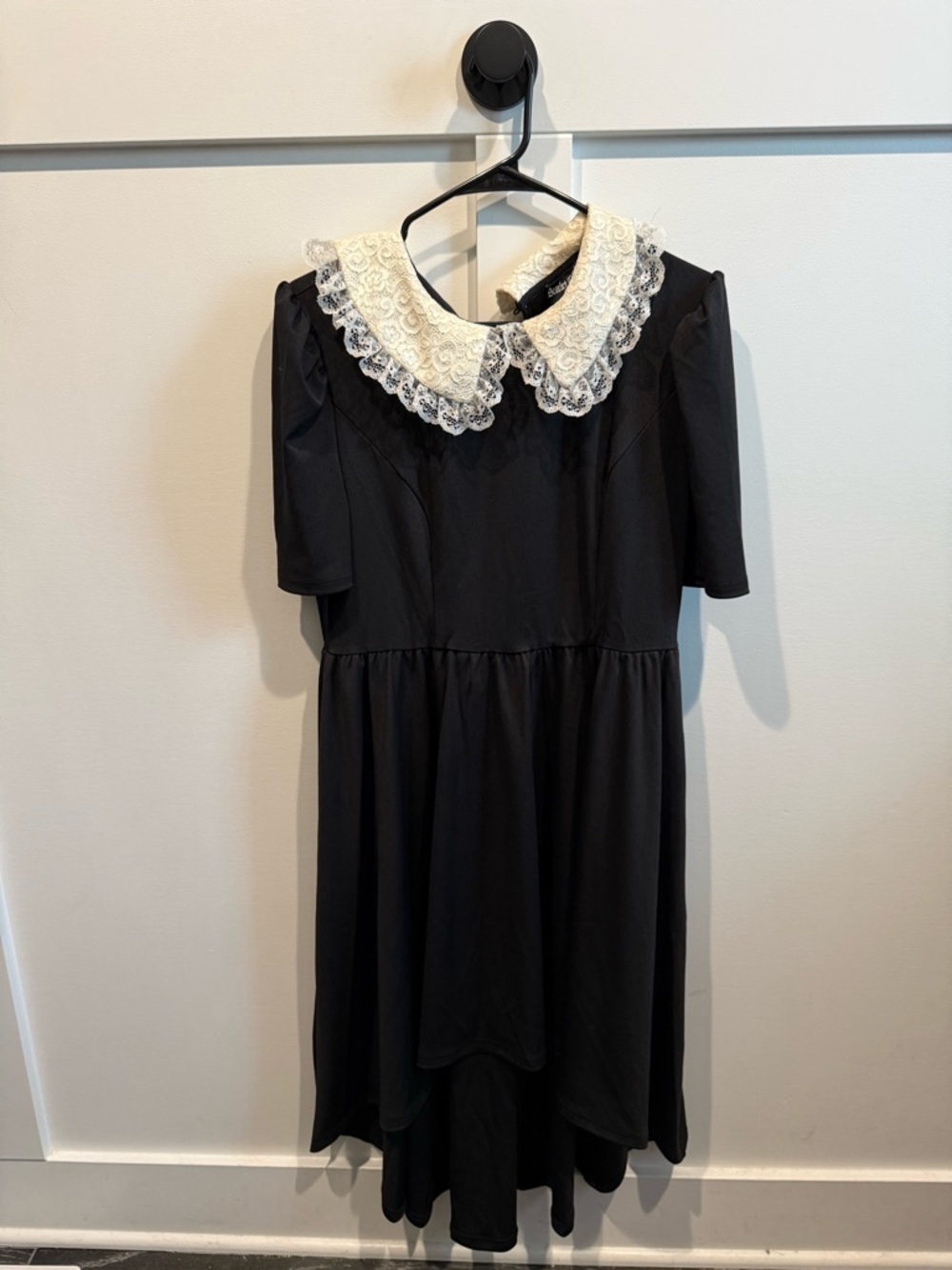 Black Dress with White Lace Collar - Scarlet Darkness - L